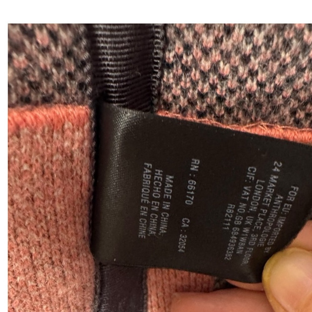 Anthropologie Field Flower Cozy Plaid Sweater Jacket - Coral, Gray, and Brown XS - Picture 4 of 5